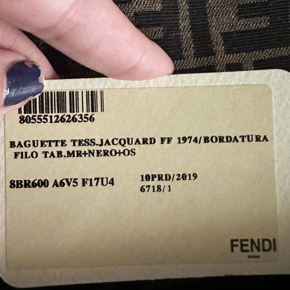 Fendi Baguette purse Brown FF jacquard fabric bag authentic - Picture 13 of 16